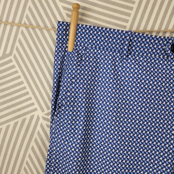 Greyson Montauk Short Adult 36 Performance Golf Chino Wolf Print Stretch Blue - Picture 3 of 7